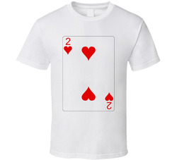Two Of Hearts Playing Card Group Halloween Costume T Shirt