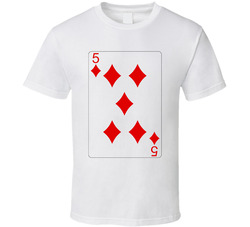 Five Of Diamonds Playing Card Group Halloween Costume T Shirt