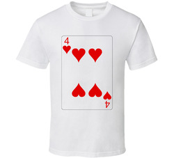 Four Of Hearts Playing Card Group Halloween Costume T Shirt