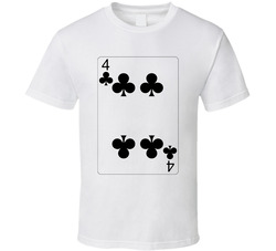 Four Of Clubs Playing Card Group Halloween Costume T Shirt