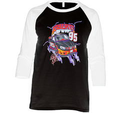Fireball Robers Race Car Driver Fan Retro Raglan Raglan 3/4 Sleeve