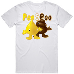Pee And Poo Funny Kids Cartoon Joke Silly Merch Classic Cotton T Shirt
