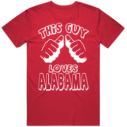 This Guy Loves Alabama Football College Fan Merch Classic Cotton T Shirt