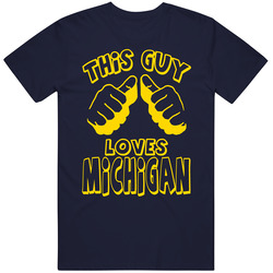 This Guy Loves Michigan Football College Fan Merch Classic Cotton T Shirt