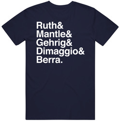 New York Ruth Mantle Gehrig Dimaggio Berra Merch Classic Cotton T Shirt