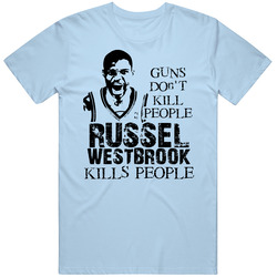 Russell Westbrook Guns Don't Kill Basketball Merch Classic Cotton T Shirt