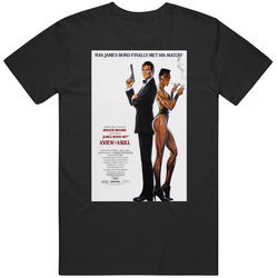 Roger Moore James Bond 007 A View To A Kill Movie Merch Classic Cotton T Shirt