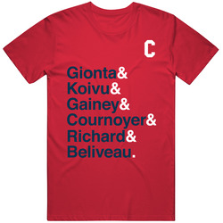 Montreal Captains Koivu Richard Gainey Beliveau Merch Classic Cotton T Shirt