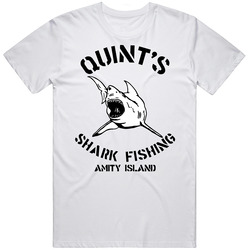 Jaws Quints Shark Fishing Amity Island Merch Classic Cotton T Shirt
