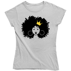Black Afro Queen Merch Classic Cotton Ladies T Shirt