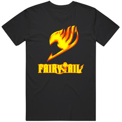 Fairy Tail Badge Logo Anime Black Merch Classic Cotton T Shirt