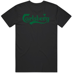 Carlsberg Beer Logo Alcohol Drinking Gift Distressed Look Merch Classic Cotton T Shirt