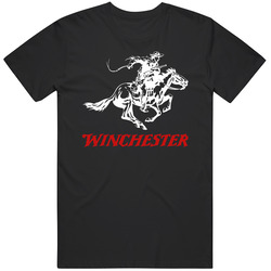 Winchester Logo Rifle And Shotgun Black Merch Classic Cotton T Shirt