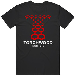 Torchwood Tv Series Movie Logo Black Merch Classic Cotton T Shirt