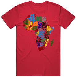 Africa Map Typo For Red Retro Unisex Classic Tee T Shirt
