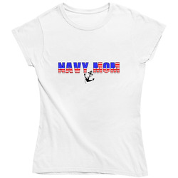 Navy Mom Anchor Retro Unisex Classic Tee Ladies T Shirt