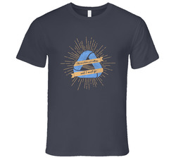 Mountains Mens Charcoal Retro Unisex Classic Tee T Shirt