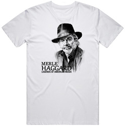 Merle Haggard White Retro Unisex Classic Tee T Shirt