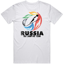 Russia Ski Jumping Team 2014 Olympic Sochi Vintage Distressed Retro Unisex Classic Tee T Shirt