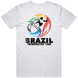 Brazil Snowboarding Team 2014 Olympic Sochi Vintage Distressed Retro Unisex Classic Tee T Shirt