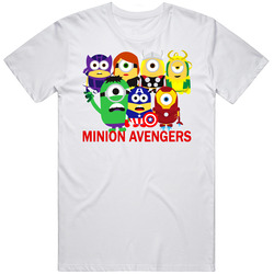 New Funny Minion The Avengers Mens White Retro Unisex Classic Tee T Shirt