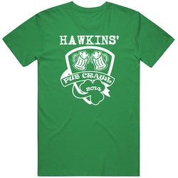 Hawkins Drinking Pub Crawl Clover Ireland Irish St Patricks Day Ireland Retro Unisex Classic Tee T Shirt