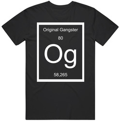 Men's Original Gangster T-shirt | Periodic Table Theme Tee | Funny Retro Unisex Classic Tee T Shirt