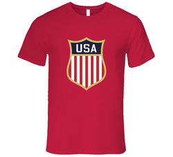 Team Usa Olympic Hockey Logo Red Retro Unisex Classic Tee T Shirt