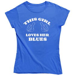 This Girl Loves Her Blues Retro Unisex Classic Tee Ladies T Shirt