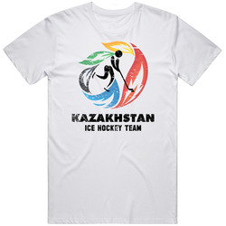 Kazakhstan Ice Hockey Team 2014 Olympic Sochi Vintage Distressed Retro Unisex Classic Tee T Shirt