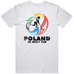 Poland Ice Hockey Team 2014 Olympic Sochi Vintage Distressed Retro Unisex Classic Tee T Shirt