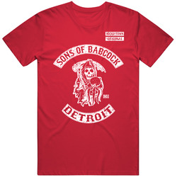 Sons Of Babcock Detroit Hockeytown Red Wings Mike Reaper Biker Hockey Retro Unisex Classic Tee T Shirt