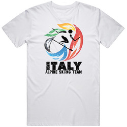 Italy Alpine Skiing Team 2014 Olympic Sochi Vintage Distressed Retro Unisex Classic Tee T Shirt