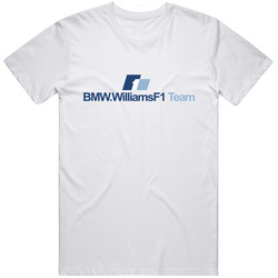 New Bmw Williams F1 Racing Team Standard Adult White T- S To 5xl Retro Unisex Classic Tee T Shirt