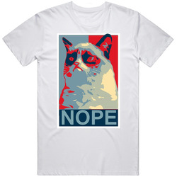 Grumpy Cat Nope Hope Poster Funny Meme New Retro Unisex Classic Tee T Shirt
