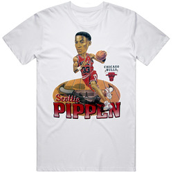 Scottie Pippen Chicago Basketball Caricature Retro Unisex Classic Tee T Shirt