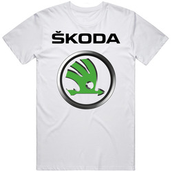 Tee Skoda Auto Cars Motorsports Racing Logo White T-Shirt Size S - 6XL Retro Unisex Classic Tee T Shirt
