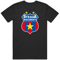 Fc Steaua Bucuresti Soccer Football Black Retro Unisex Classic Tee T Shirt