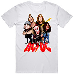 Acdc Rock N Roll Band Caricature Vintage Retro Unisex Classic Tee T Shirt