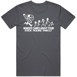 Stick Figure Family No One Cares Funny Car Decal Retro Unisex Classic Tee T Shirt