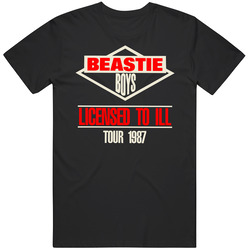 T-Shirt American Hip Hop Beastie Boys Licensed To Ill Tour 1987 Music Tee Vintage Unisex Classic T Shirt