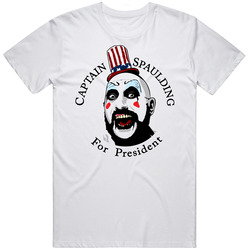 Tee Captain Spaulding Zombie Corpses The Devil's For President White T-Shirt Size S - 6XL Vintage Unisex Classic T Shirt