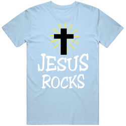Jesus Rocks Light Blue Vintage Unisex Classic T Shirt
