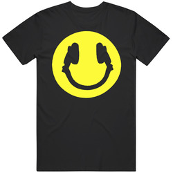 New Smiley Headphones Dj Vintage Unisex Classic T Shirt