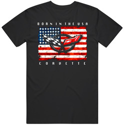 Corvette Chevy Chevrolet Born In Usa Flag Car Vintage Unisex Classic T Shirt