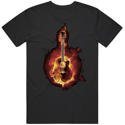 Flamming Guitar Music Rock Country And Roll Vintage Unisex Classic T Shirt