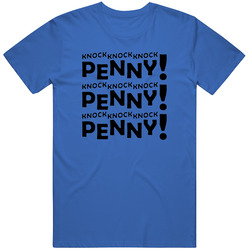 New Knock Knock Penny Sheldon Big Bang Theory Royal Blue Vintage Unisex Classic T Shirt
