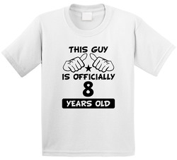 This Guy Is Officially 8 Years Old Funny 8th Birthday Unisex Classic T Shirt