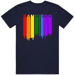 San Diego California Rainbow Wet Paint Dripping Lgbt Gay Pride Unisex Classic T Shirt