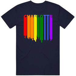 Charlotte North Carolina Rainbow Wet Paint Dripping Lgbt Gay Pride Unisex Classic T Shirt
